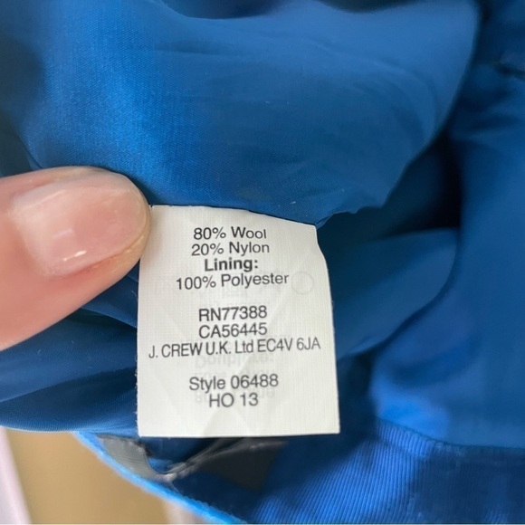 j crew shirttail mini skirt wool size 0 cobalt blue - Picture 7 of 8